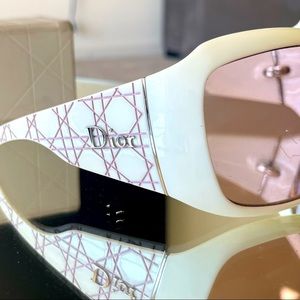 Dior White and Pink Sunglasses **HOT** Vintage Cannage